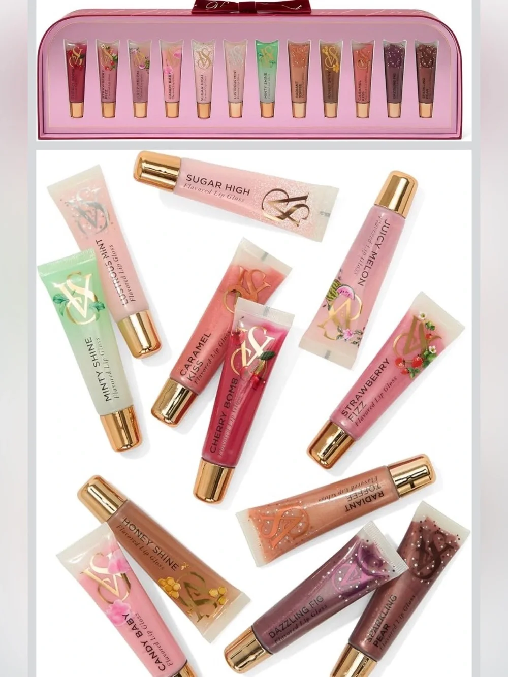 Victoria's Secret 12 Flavored Lip Gloss Set — Assorted shades